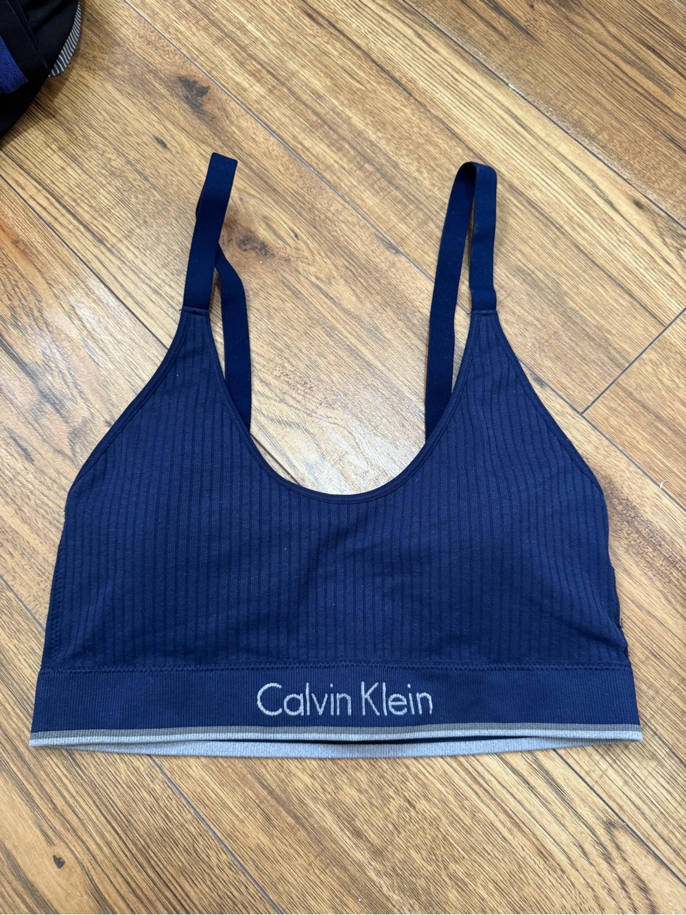 Calvin Klein Navy Ribbed Logo Sports